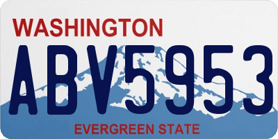 WA license plate ABV5953