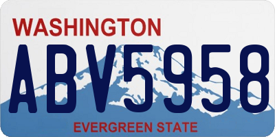 WA license plate ABV5958