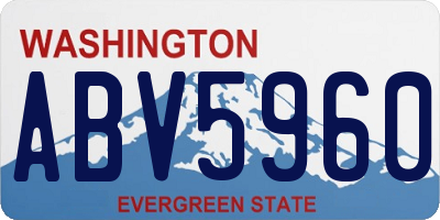 WA license plate ABV5960