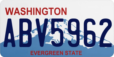 WA license plate ABV5962