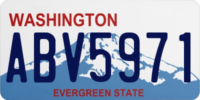 WA license plate ABV5971