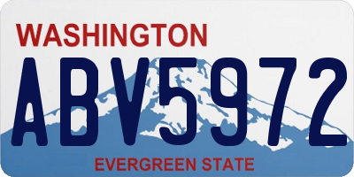 WA license plate ABV5972
