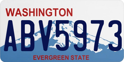 WA license plate ABV5973