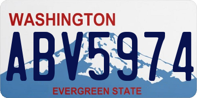 WA license plate ABV5974