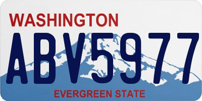 WA license plate ABV5977