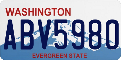 WA license plate ABV5980