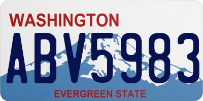 WA license plate ABV5983