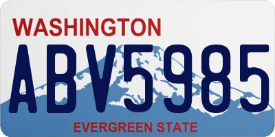 WA license plate ABV5985