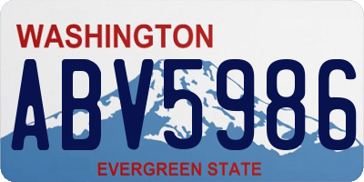 WA license plate ABV5986
