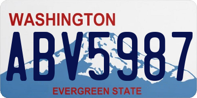 WA license plate ABV5987