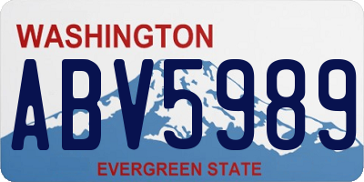 WA license plate ABV5989