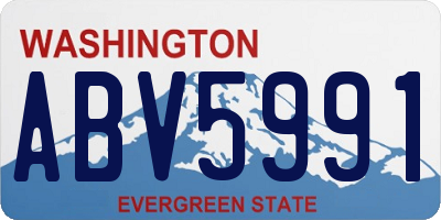 WA license plate ABV5991