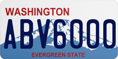 WA license plate ABV6000