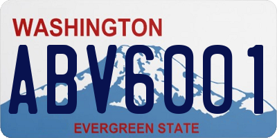 WA license plate ABV6001