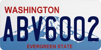 WA license plate ABV6002