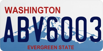 WA license plate ABV6003