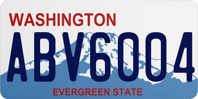 WA license plate ABV6004