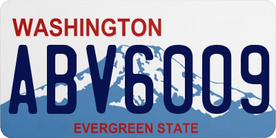 WA license plate ABV6009