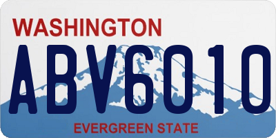 WA license plate ABV6010