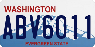 WA license plate ABV6011