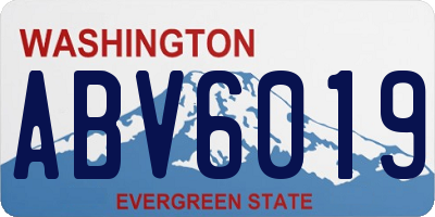 WA license plate ABV6019