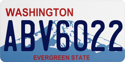 WA license plate ABV6022
