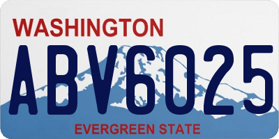 WA license plate ABV6025