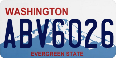WA license plate ABV6026