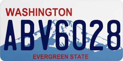 WA license plate ABV6028