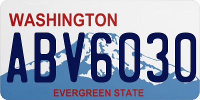 WA license plate ABV6030