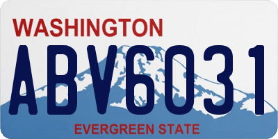 WA license plate ABV6031
