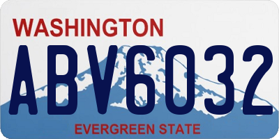 WA license plate ABV6032