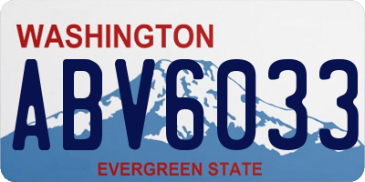 WA license plate ABV6033
