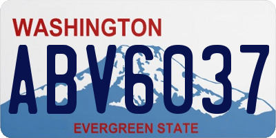 WA license plate ABV6037