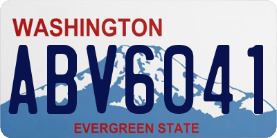 WA license plate ABV6041