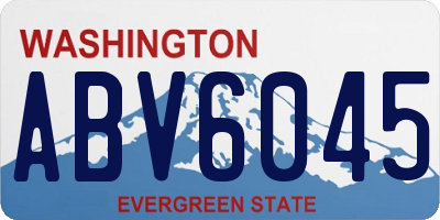 WA license plate ABV6045