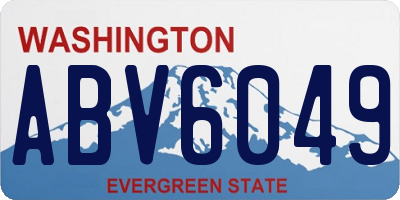 WA license plate ABV6049