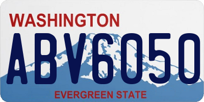 WA license plate ABV6050