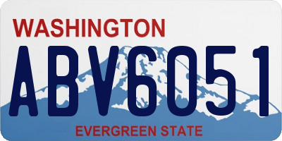 WA license plate ABV6051