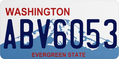 WA license plate ABV6053
