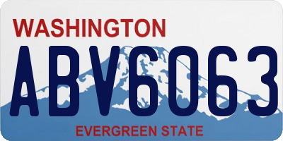 WA license plate ABV6063