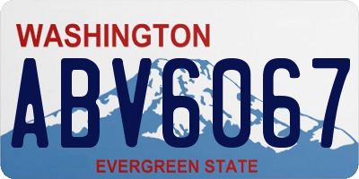 WA license plate ABV6067