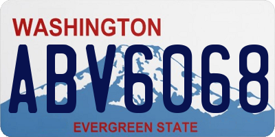 WA license plate ABV6068