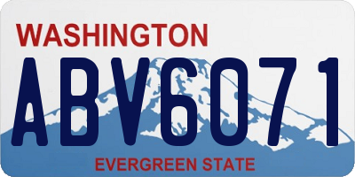 WA license plate ABV6071