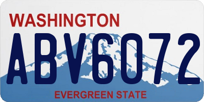WA license plate ABV6072