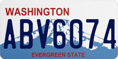 WA license plate ABV6074