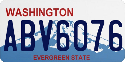 WA license plate ABV6076
