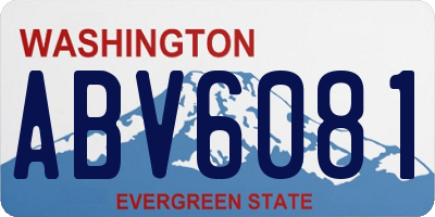 WA license plate ABV6081