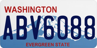 WA license plate ABV6088