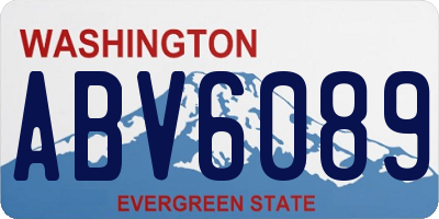 WA license plate ABV6089